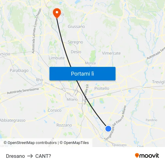 Dresano to CANT? map