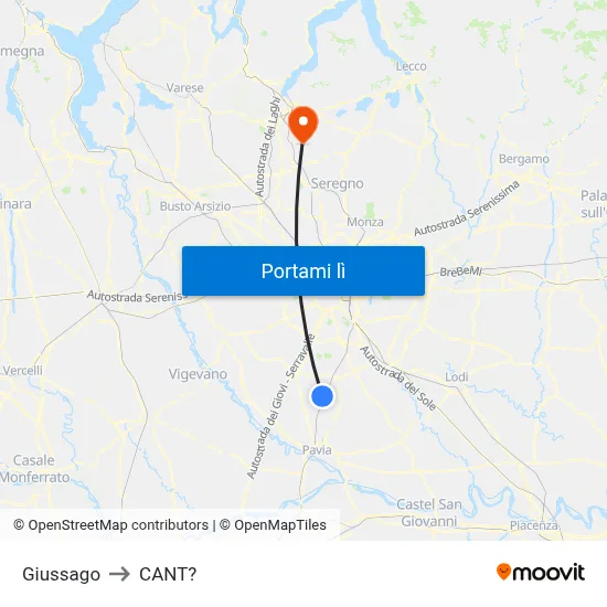 Giussago to CANT? map