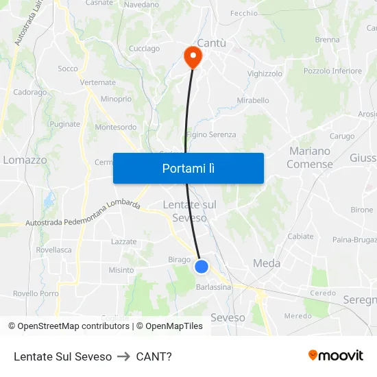 Lentate Sul Seveso to CANT? map