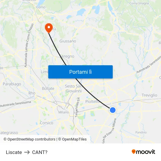 Liscate to CANT? map