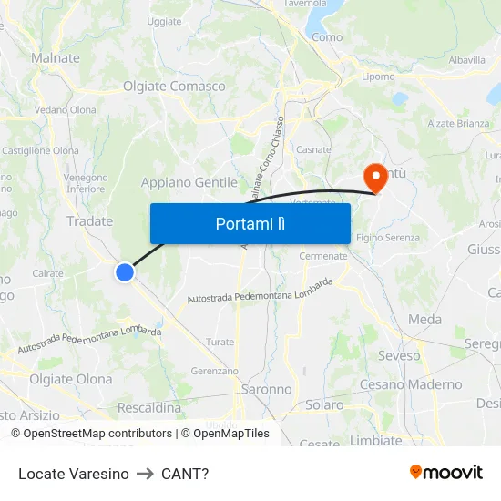 Locate Varesino to CANT? map
