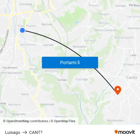 Luisago to CANT? map