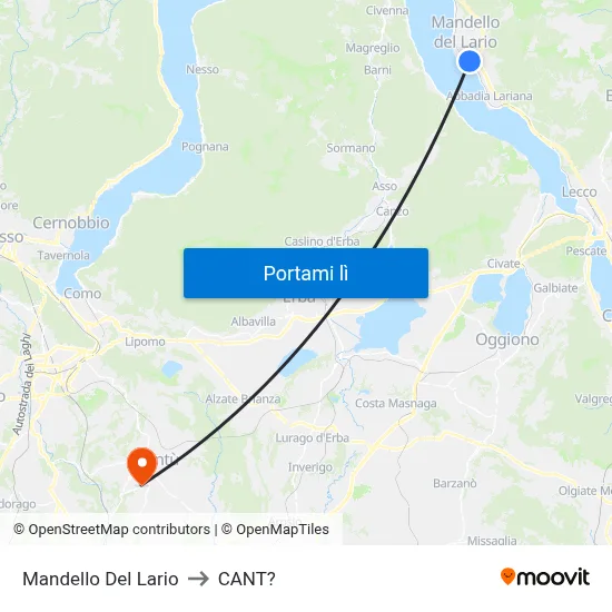 Mandello Del Lario to CANT? map