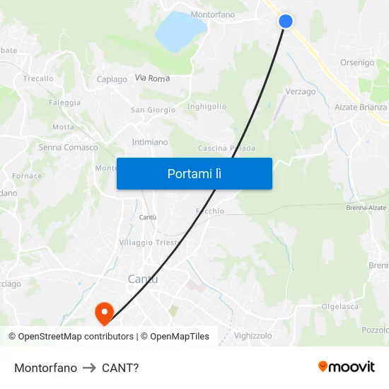Montorfano to CANT? map