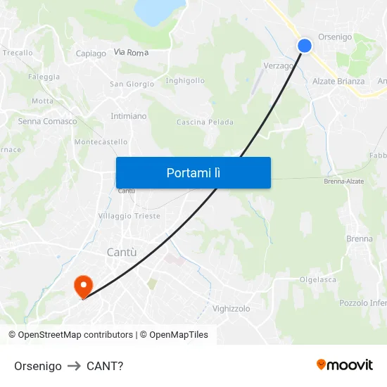 Orsenigo to CANT? map