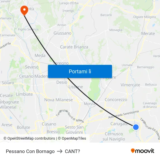 Pessano Con Bornago to CANT? map