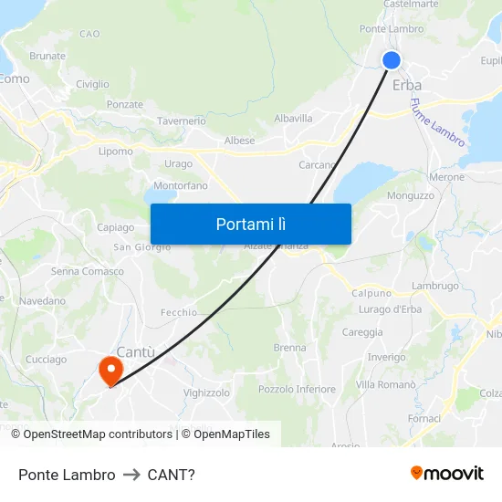 Ponte Lambro to CANT? map