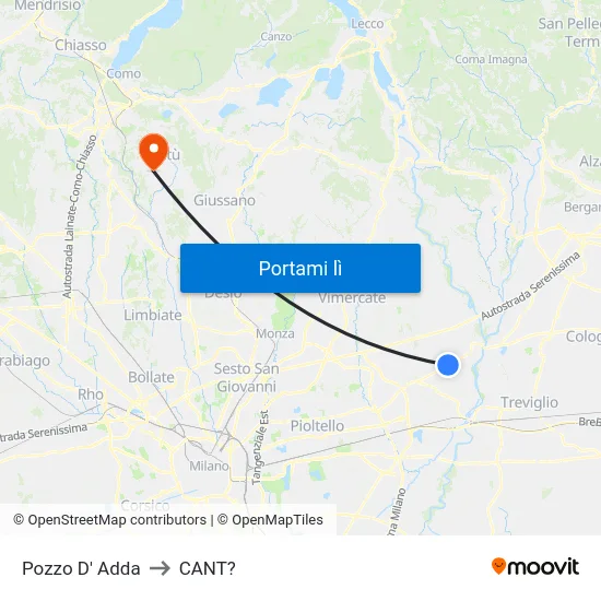 Pozzo D' Adda to CANT? map