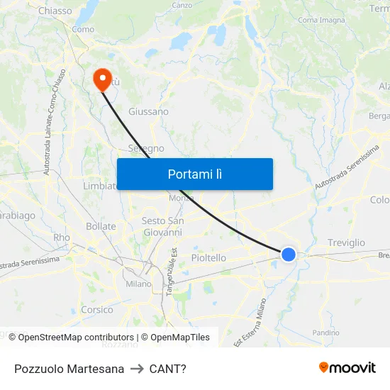 Pozzuolo Martesana to CANT? map