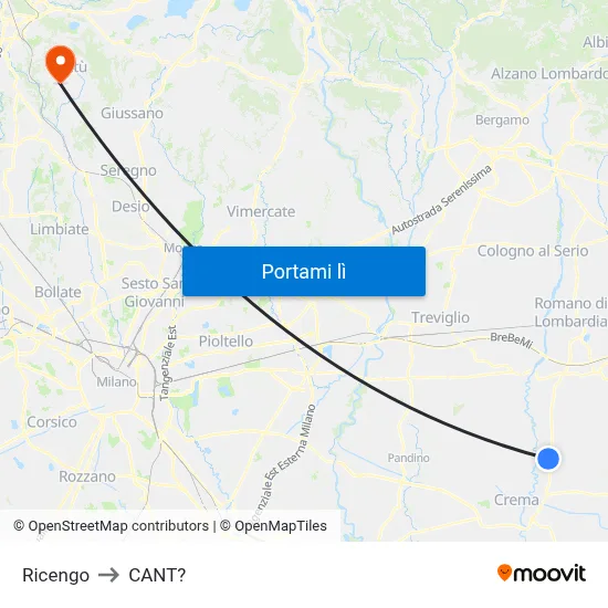 Ricengo to CANT? map