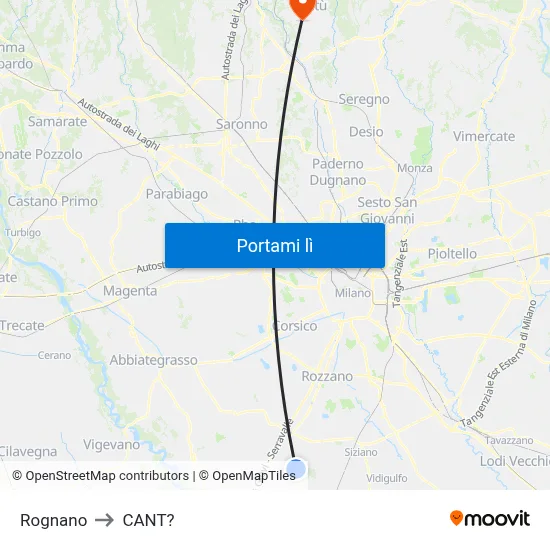 Rognano to CANT? map