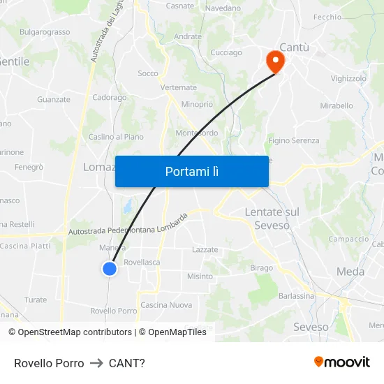 Rovello Porro to CANT? map