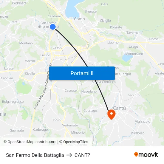 San Fermo Della Battaglia to CANT? map