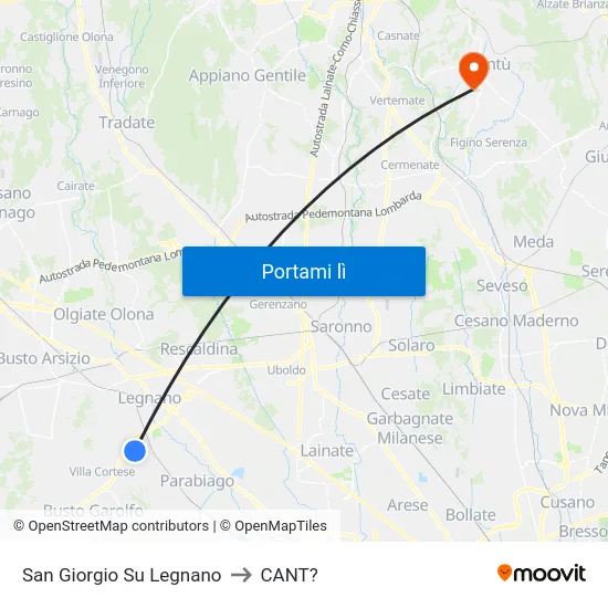 San Giorgio Su Legnano to CANT? map