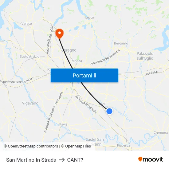 San Martino In Strada to CANT? map