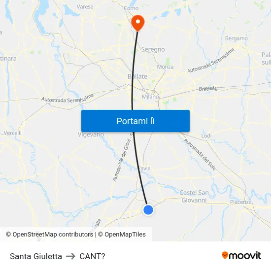 Santa Giuletta to CANT? map