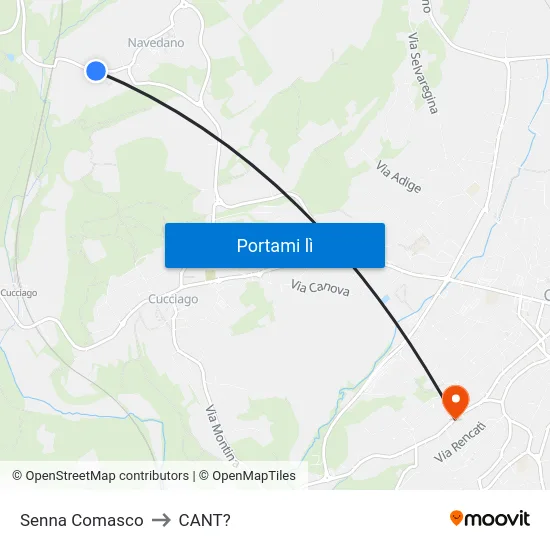 Senna Comasco to CANT? map
