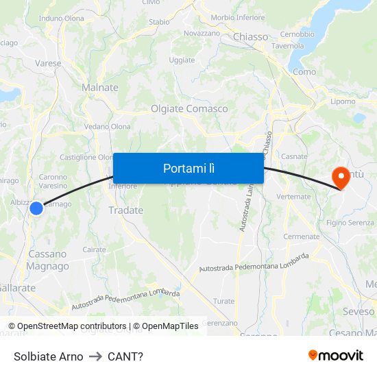 Solbiate Arno to CANT? map