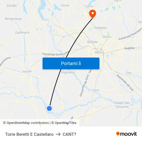 Torre Beretti E Castellaro to CANT? map