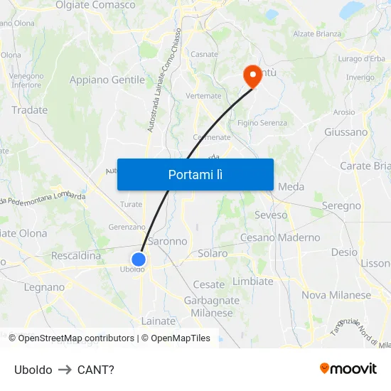Uboldo to CANT? map