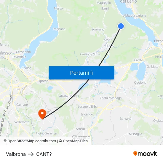 Valbrona to CANT? map