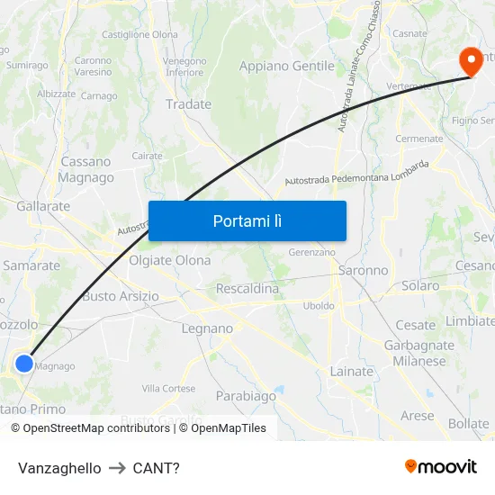 Vanzaghello to CANT? map
