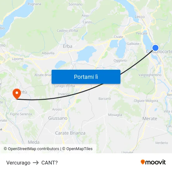 Vercurago to CANT? map