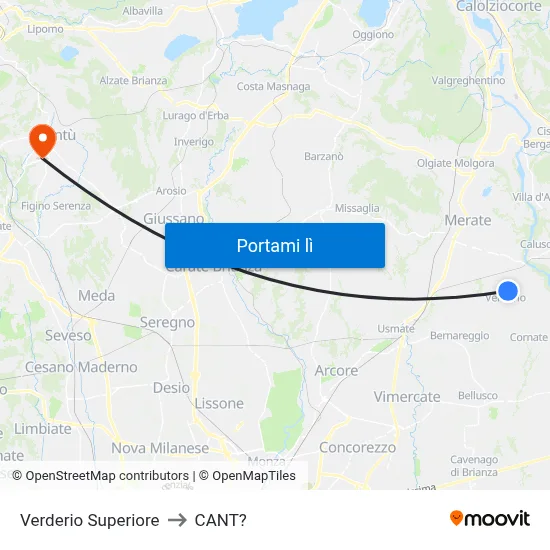 Verderio Superiore to CANT? map