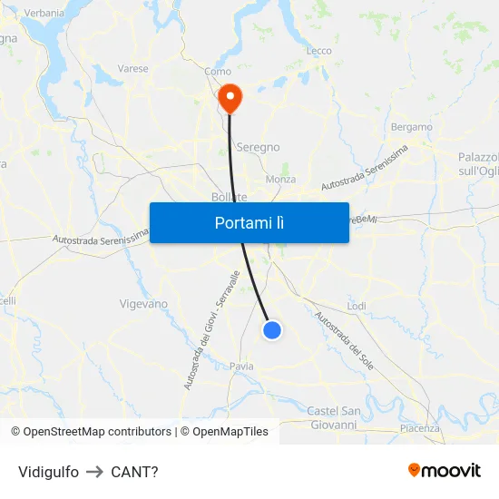 Vidigulfo to CANT? map