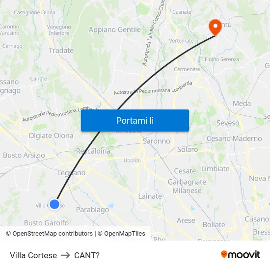 Villa Cortese to CANT? map