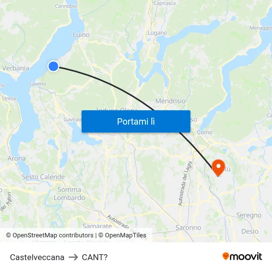 Castelveccana to CANT? map