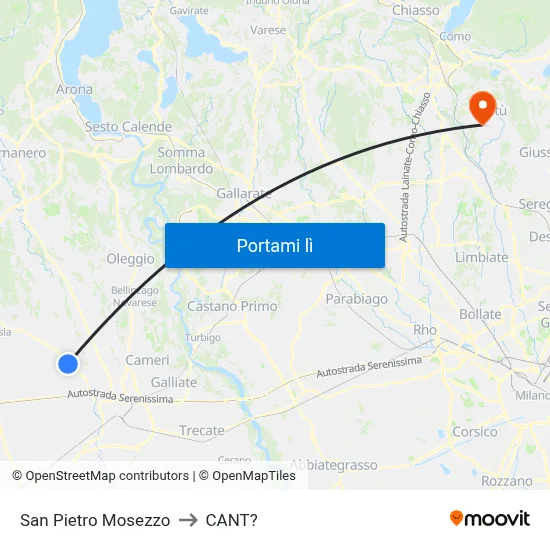 San Pietro Mosezzo to CANT? map