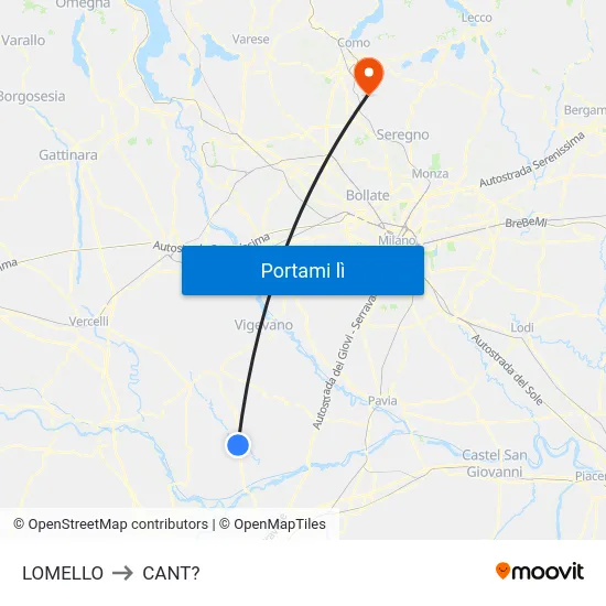 LOMELLO to CANT? map