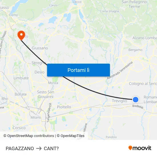 PAGAZZANO to CANT? map