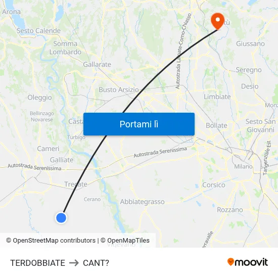 TERDOBBIATE to CANT? map