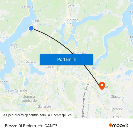 Brezzo Di Bedero to CANT? map