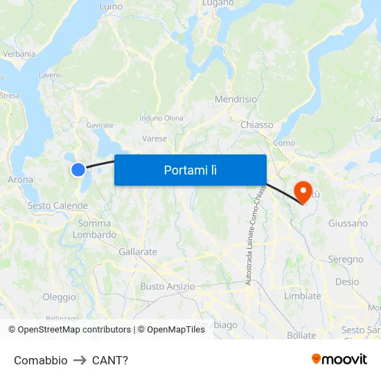 Comabbio to CANT? map