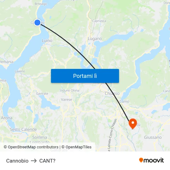 Cannobio to CANT? map