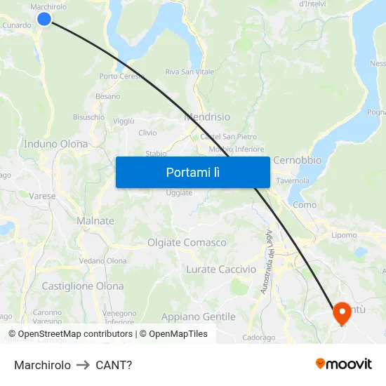 Marchirolo to CANT? map