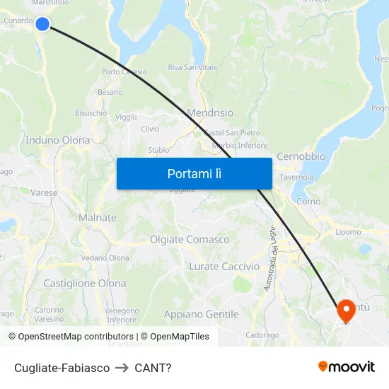 Cugliate-Fabiasco to CANT? map