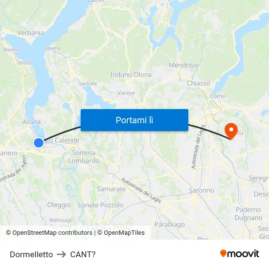 Dormelletto to CANT? map