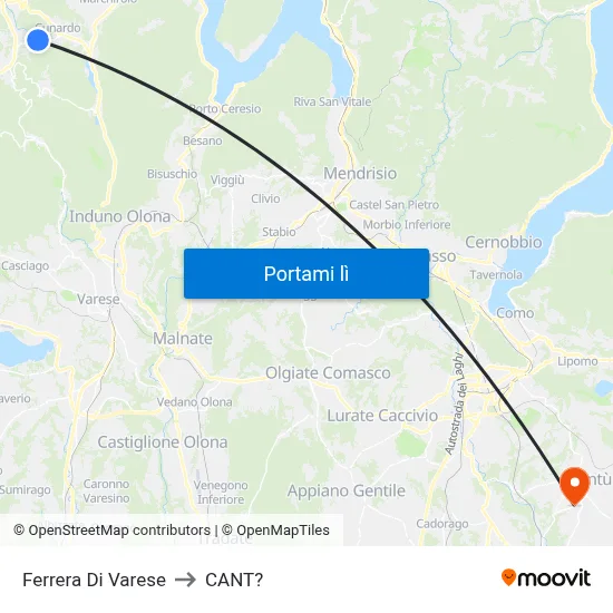 Ferrera Di Varese to CANT? map