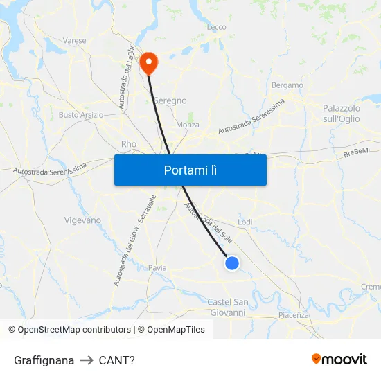 Graffignana to CANT? map