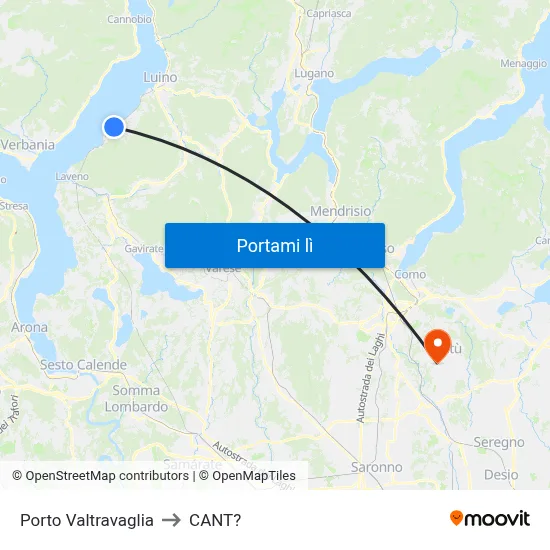 Porto Valtravaglia to CANT? map