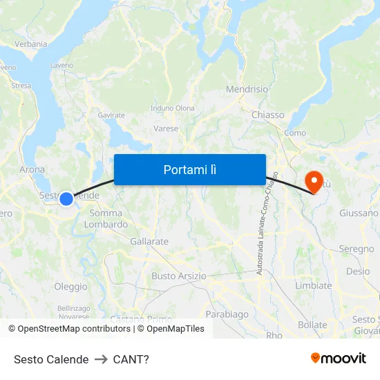 Sesto Calende to CANT? map