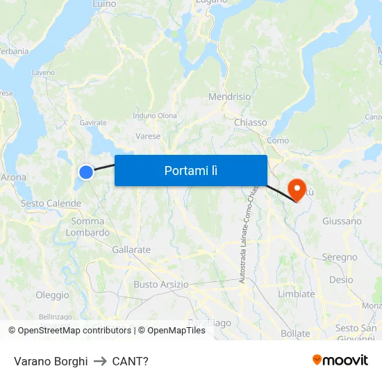 Varano Borghi to CANT? map