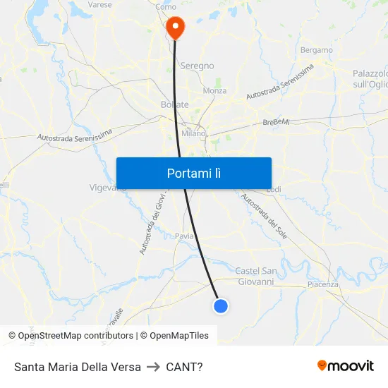Santa Maria Della Versa to CANT? map