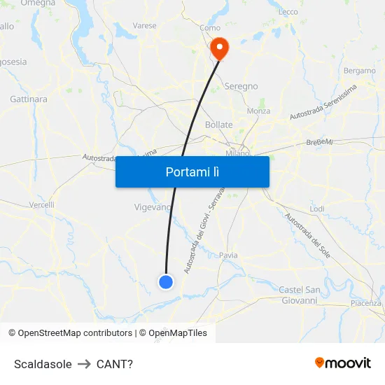 Scaldasole to CANT? map