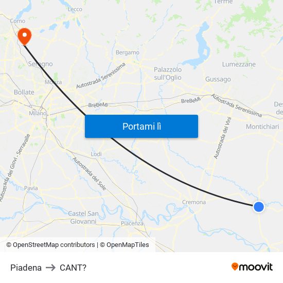 Piadena to CANT? map