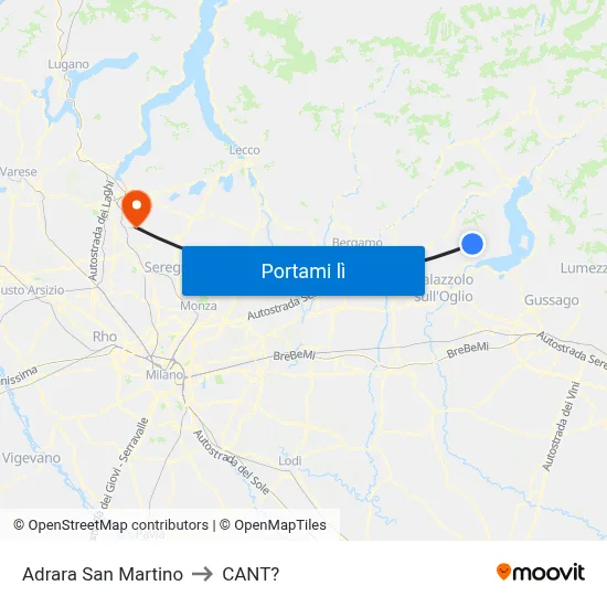 Adrara San Martino to CANT? map